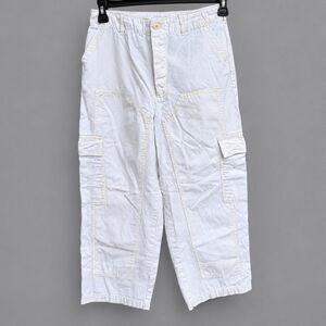 Universal Thread White High Rise Cropped Cargo Utility Pants Women's Size 4